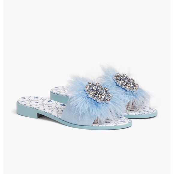 Hill House The City Slide Rhinestone Embellishment with Ostrich Feathers